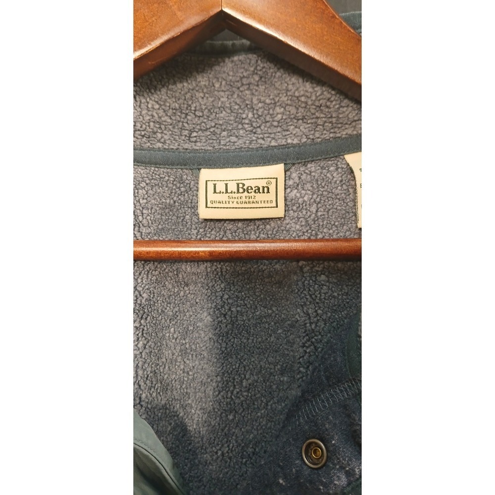 LL Bean Jacket Men's size Large sherpa fleece hybrid snap sweater pile workwear - Picture 6 of 9